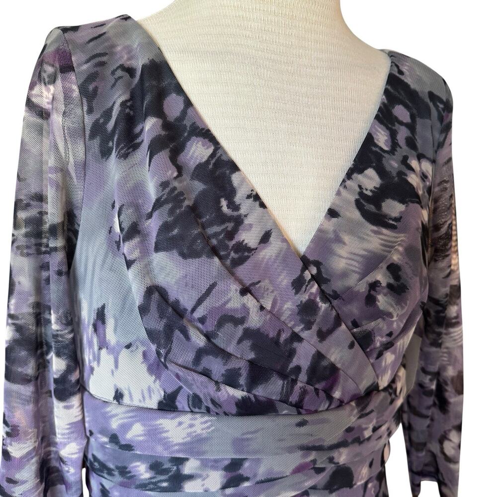 Vtg Y2K Sheer Overlay Dress Sz 12 Dark Floral Witchy Fairy Grunge Whimsigoth 90s